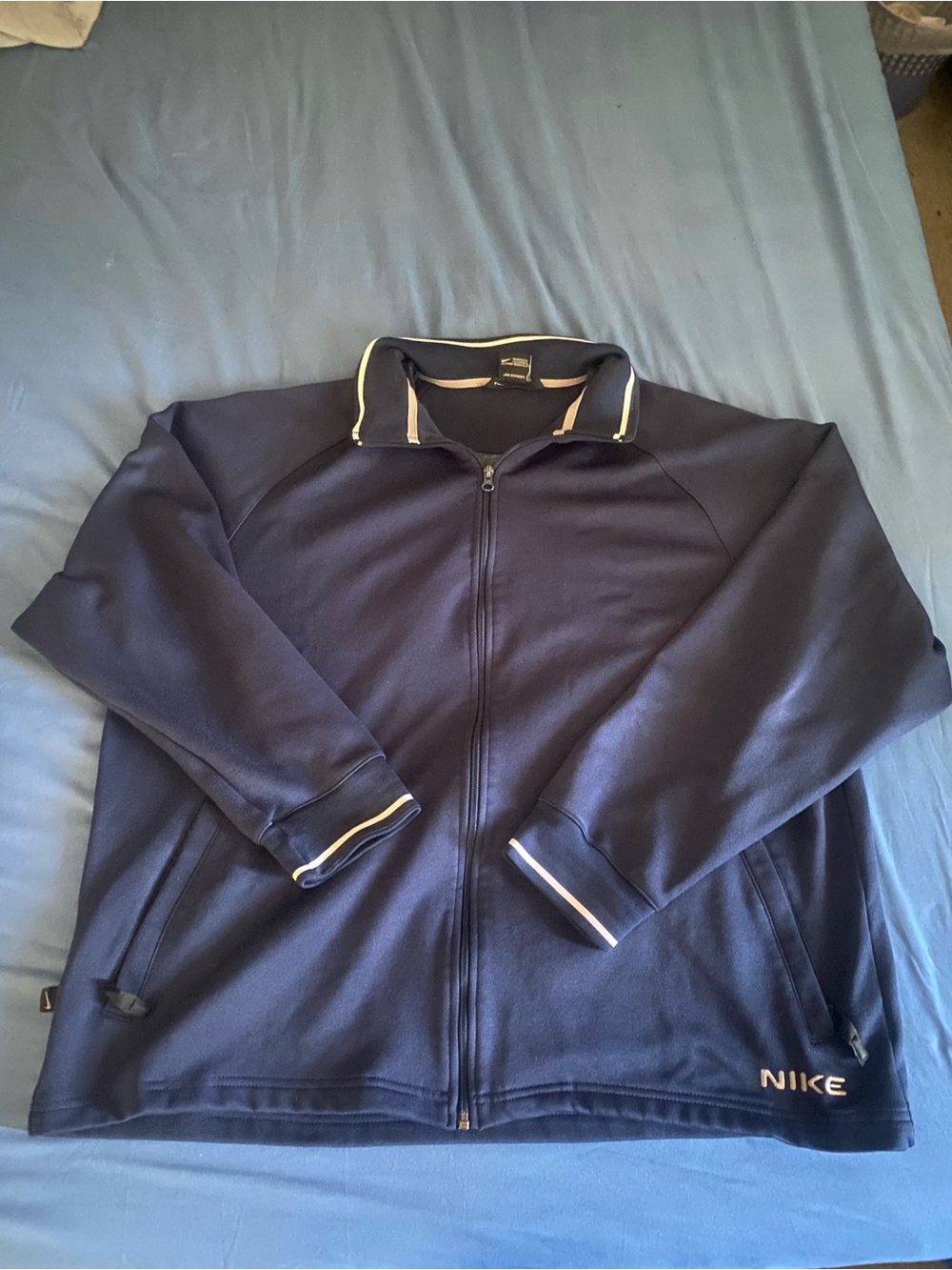 Nike Track Jacket - Navy with Cream Trim